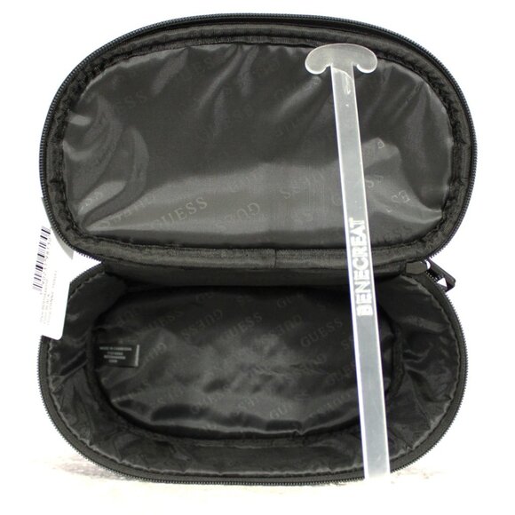 GUESS Black Embossed Faux Leather Vanity Case / Cosmetic Bag - Picture 4 of 5